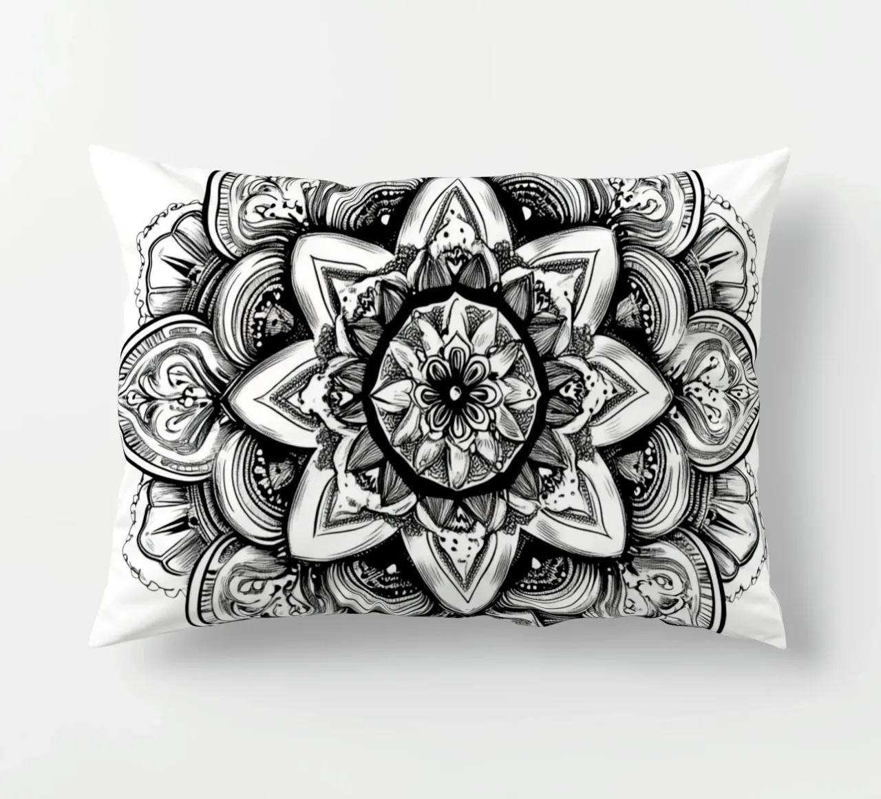 Mandala in bianco e nero cuscino da Spiritual Touch
