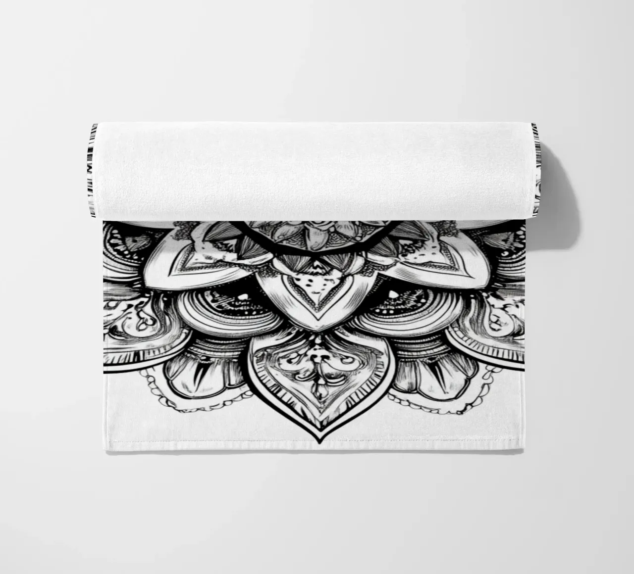 Mandala in bianco e nero telo mare da Spiritual Touch