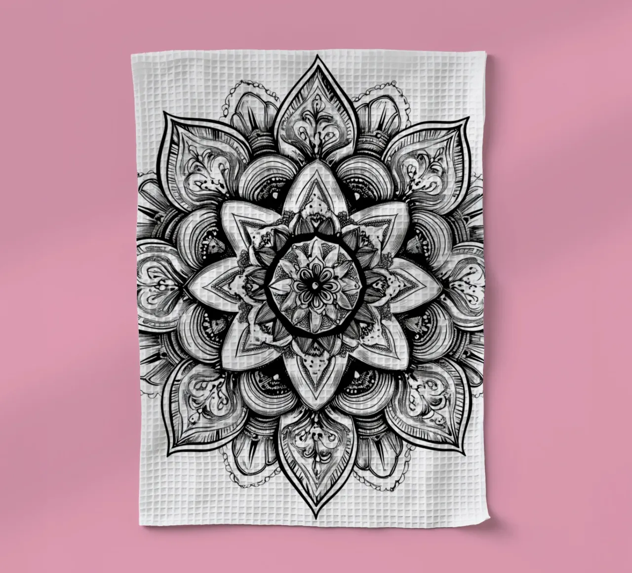 Mandala in bianco e nero canovaccio da cucina da Spiritual Touch