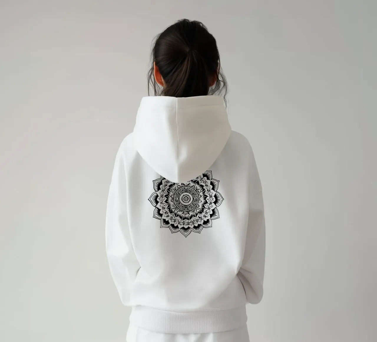 Mandala in bianco e nero felpa con cappuccio da Spiritual Touch