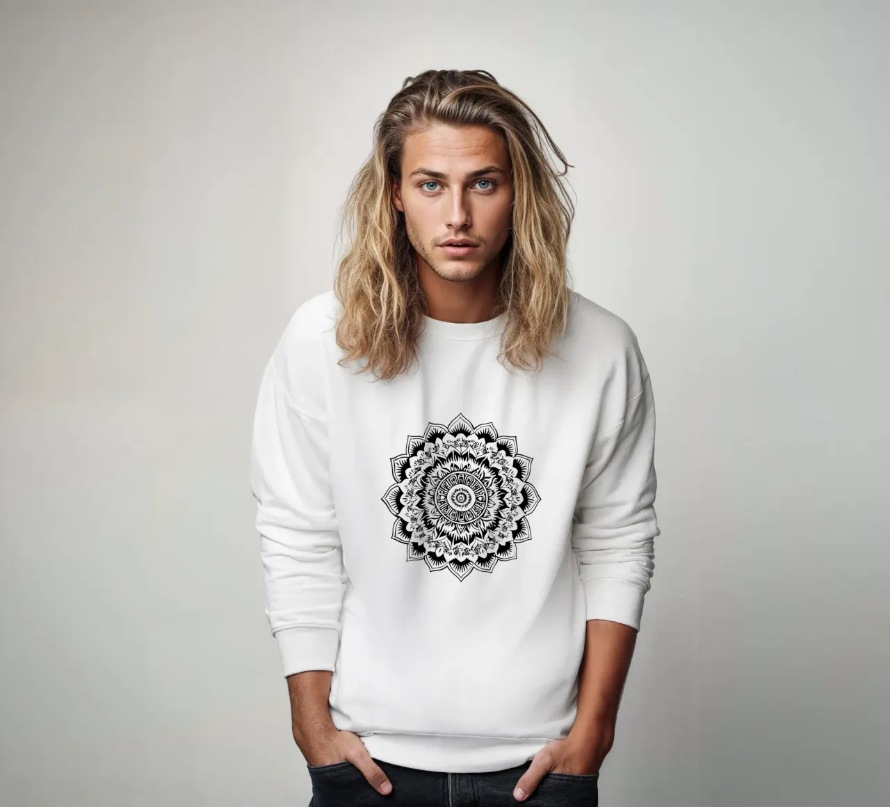 Mandala in bianco e nero felpa da Spiritual Touch