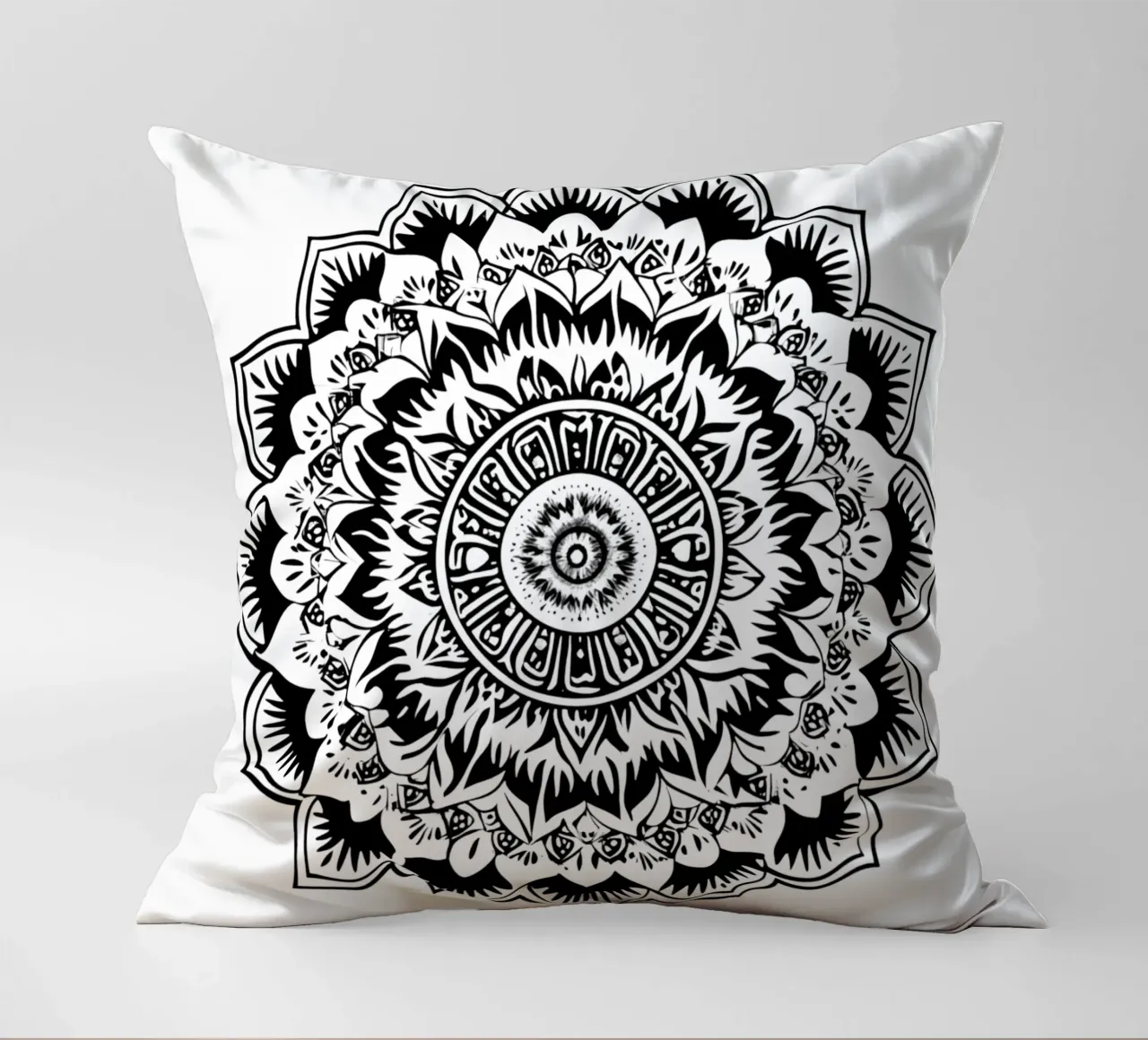 Mandala in bianco e nero cuscino da Spiritual Touch