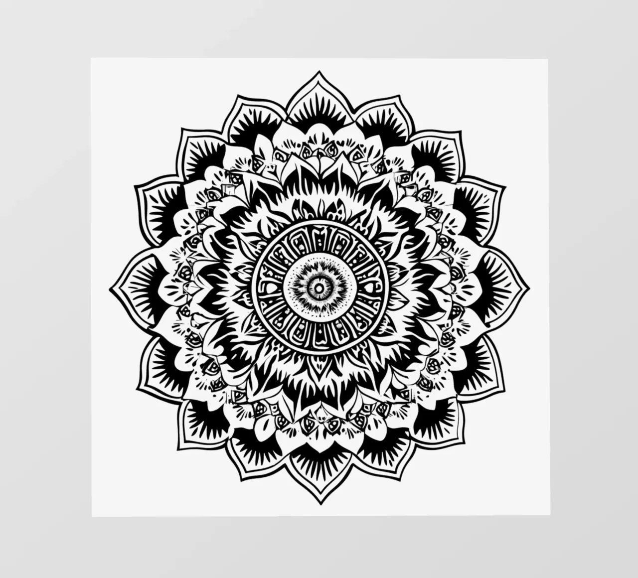 Mandala in bianco e nero telo in pvc da Spiritual Touch