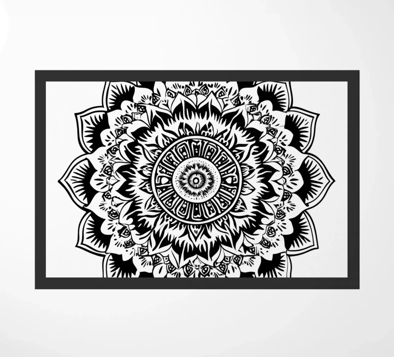 Mandala in bianco e nero zerbino da Spiritual Touch
