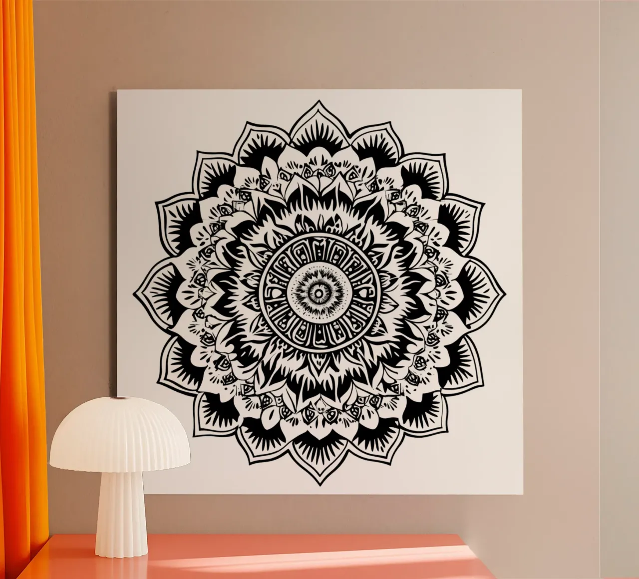 Mandala in bianco e nero alluminio dibond da Spiritual Touch