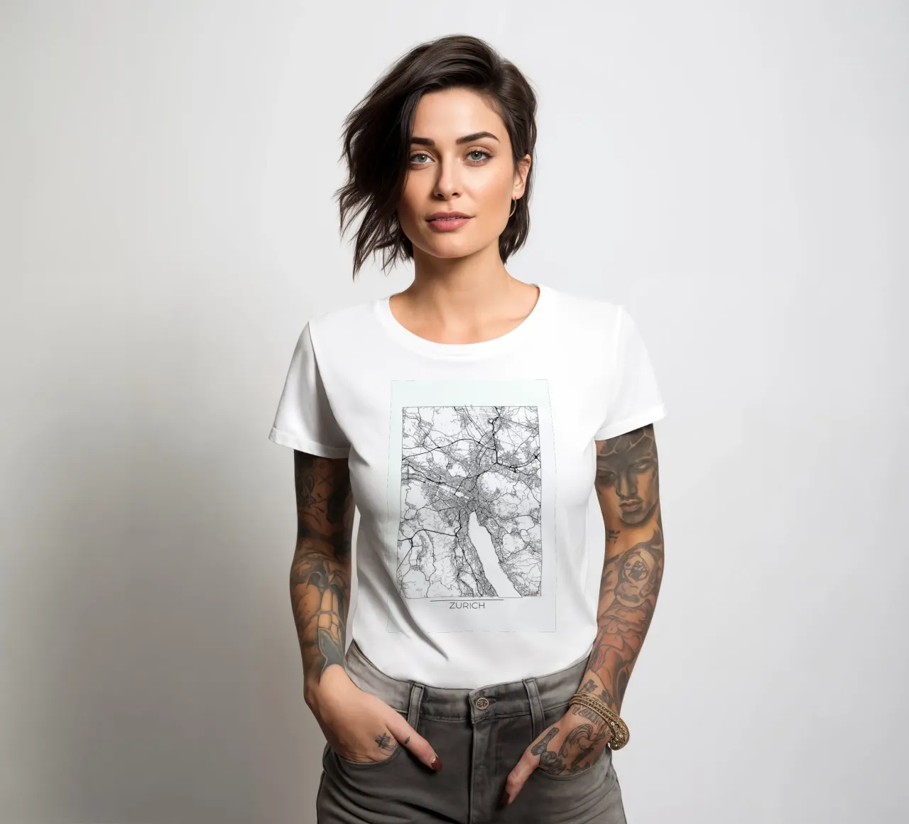 Zurich Minimal t-shirt da donna da Hubert Roguski