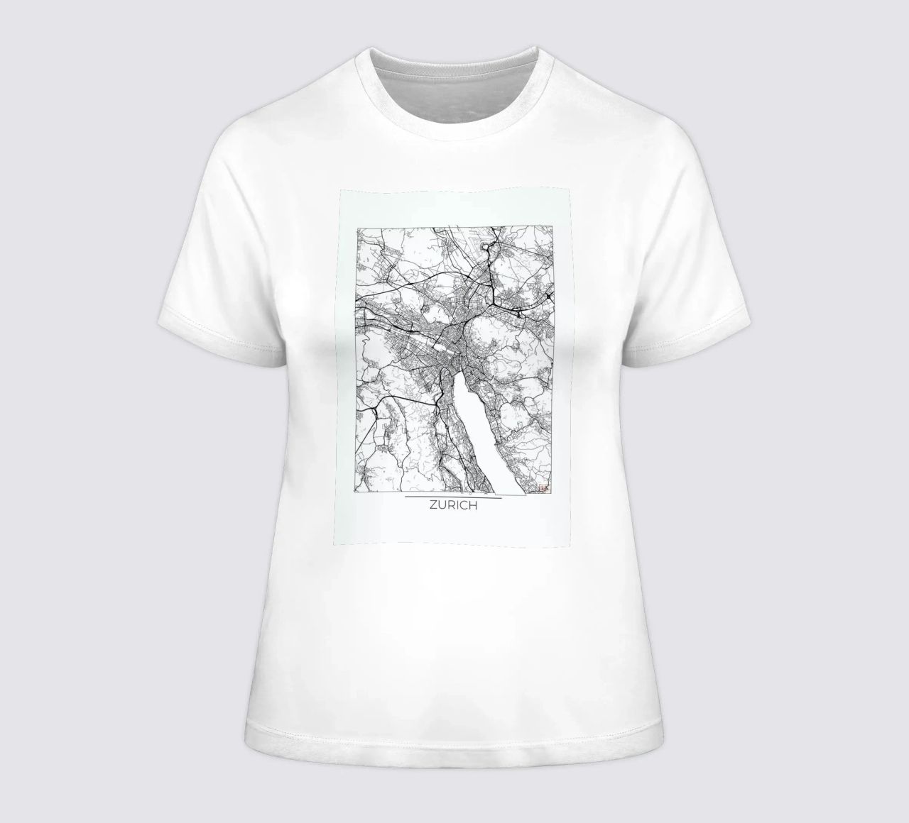 Zurich Minimal Frauen T-Shirt von Hubert Roguski