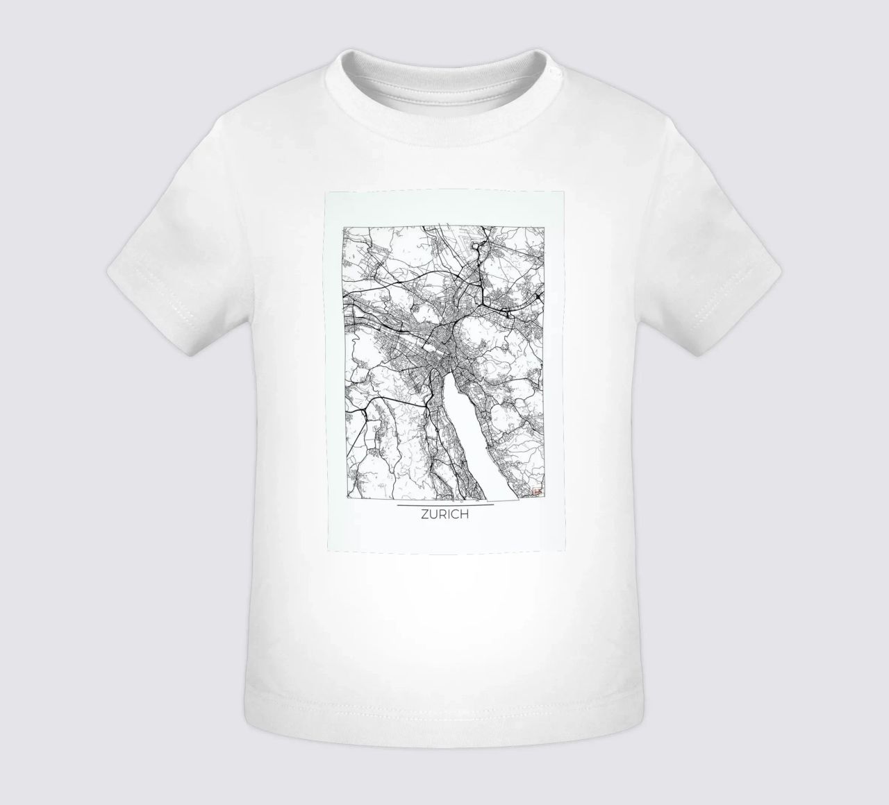 Zurich Minimal Baby T-Shirt von Hubert Roguski