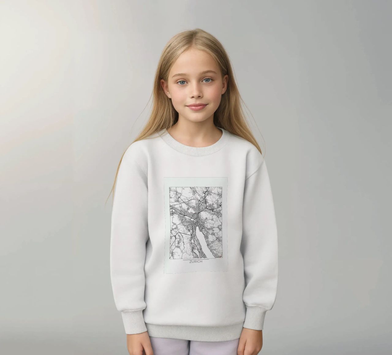 Zurich Minimal Kinder Sweatshirt von Hubert Roguski