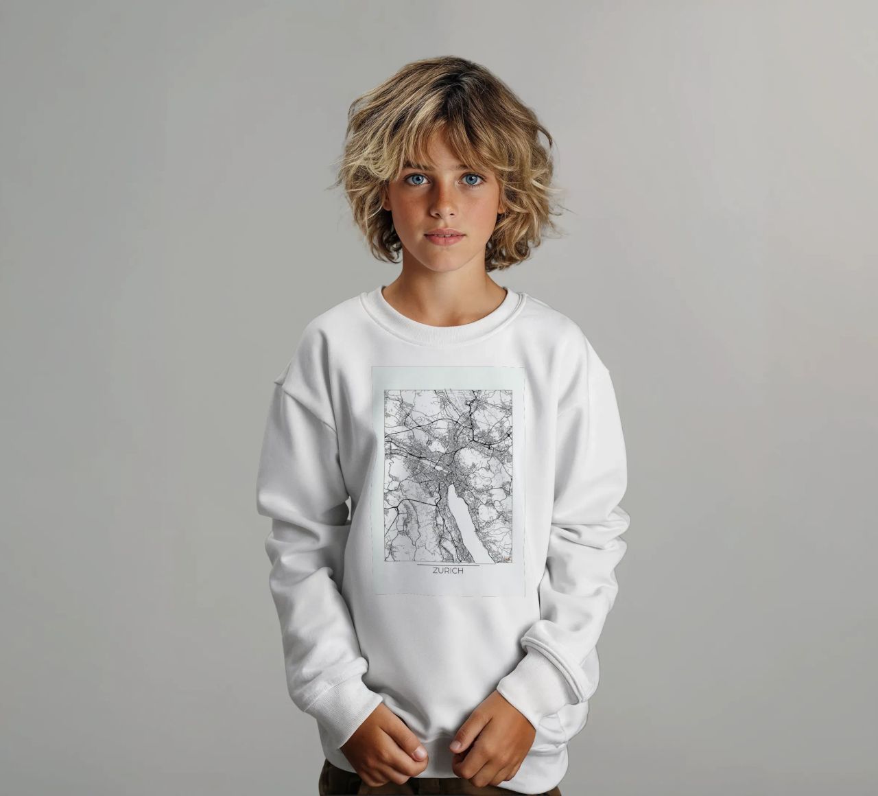 Zurich Minimal Kinder Sweatshirt von Hubert Roguski