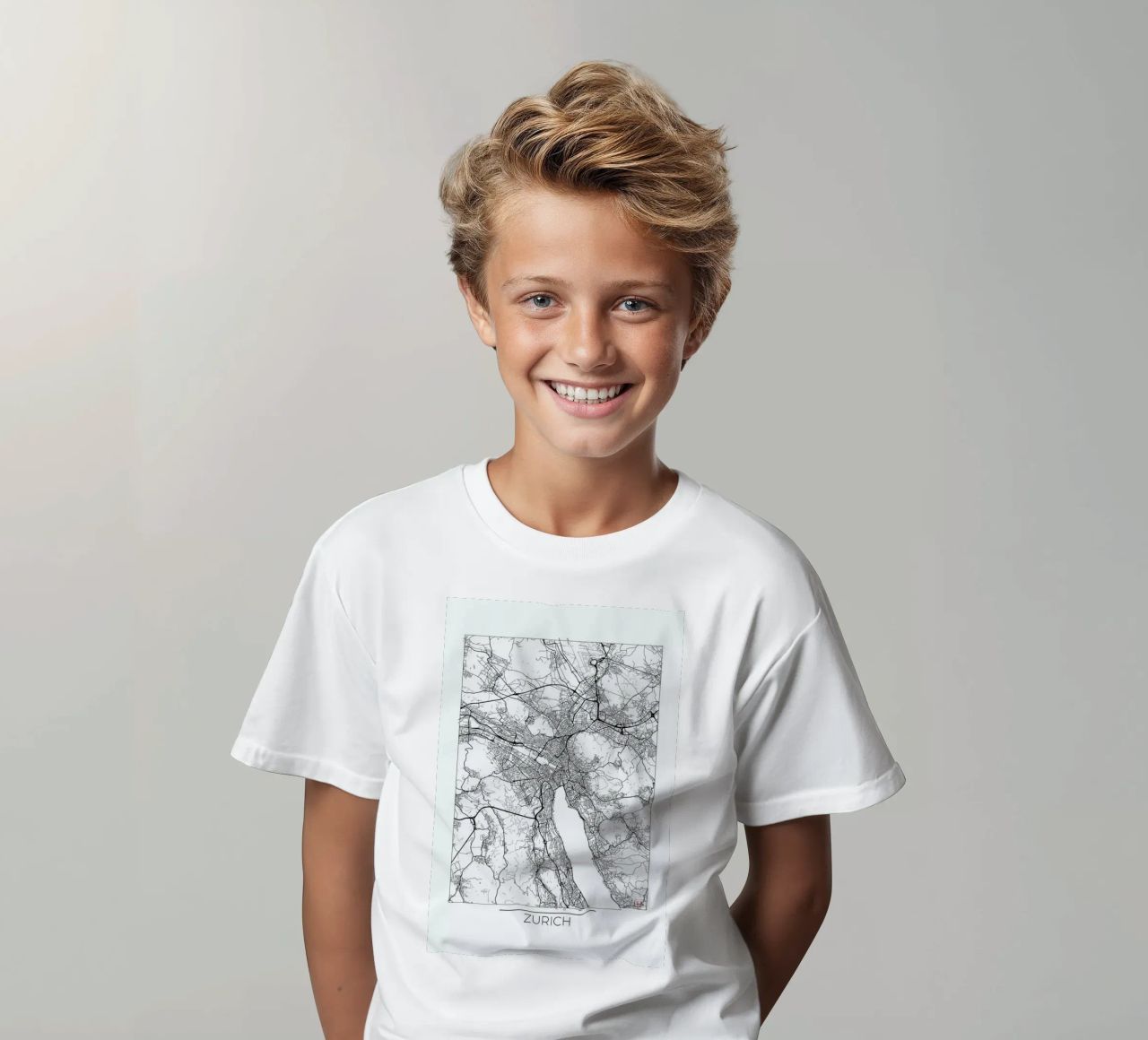 Zurich Minimal Kinder T-Shirt von Hubert Roguski