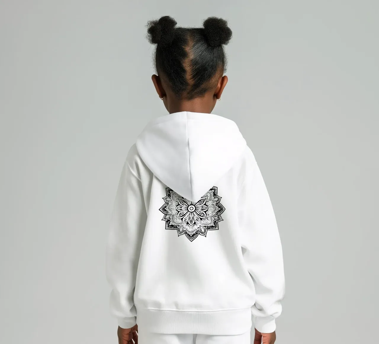 Mandala in bianco e nero felpa bambino con cappuccio da Spiritual Touch