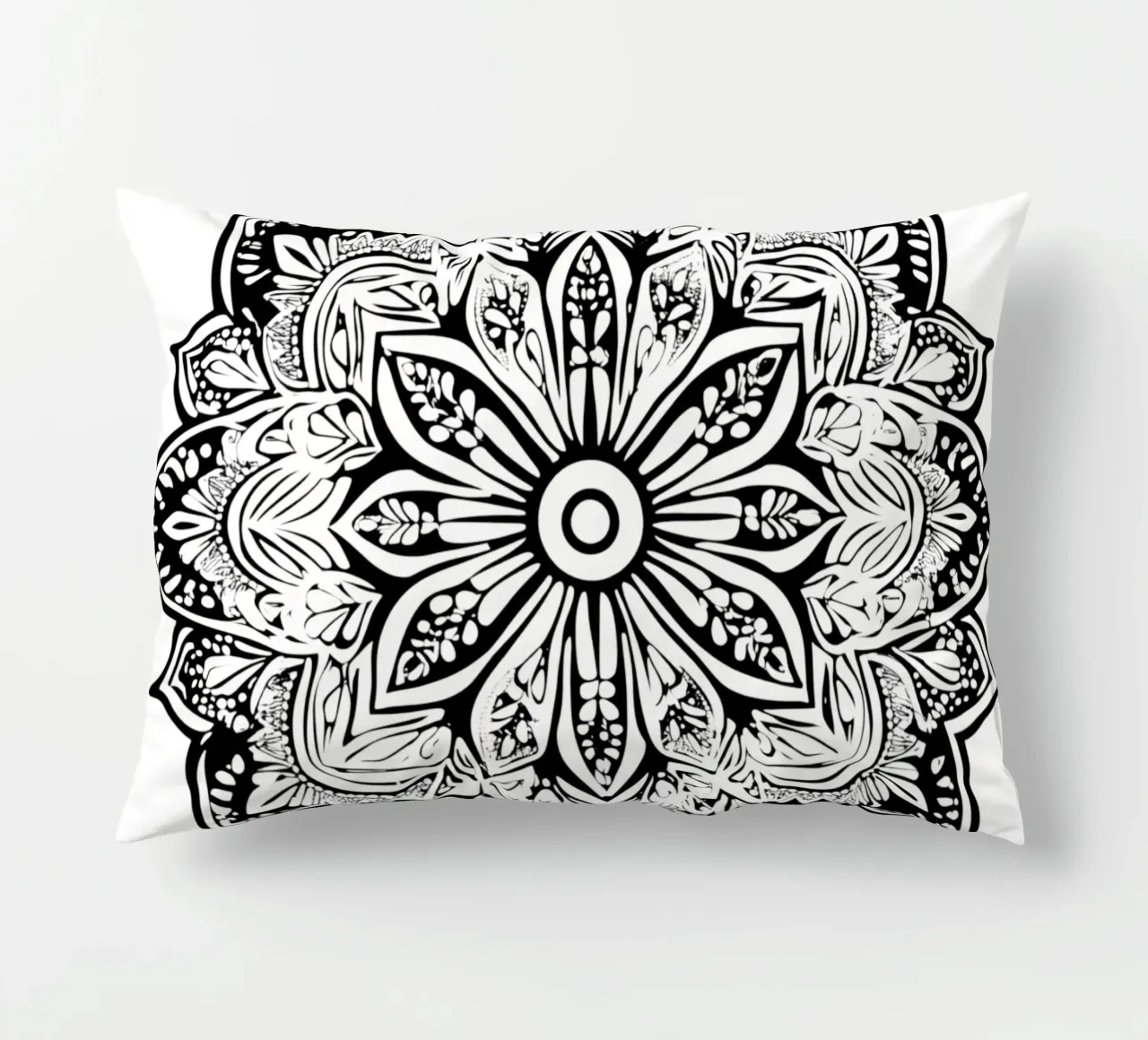 Mandala in bianco e nero cuscino da Spiritual Touch