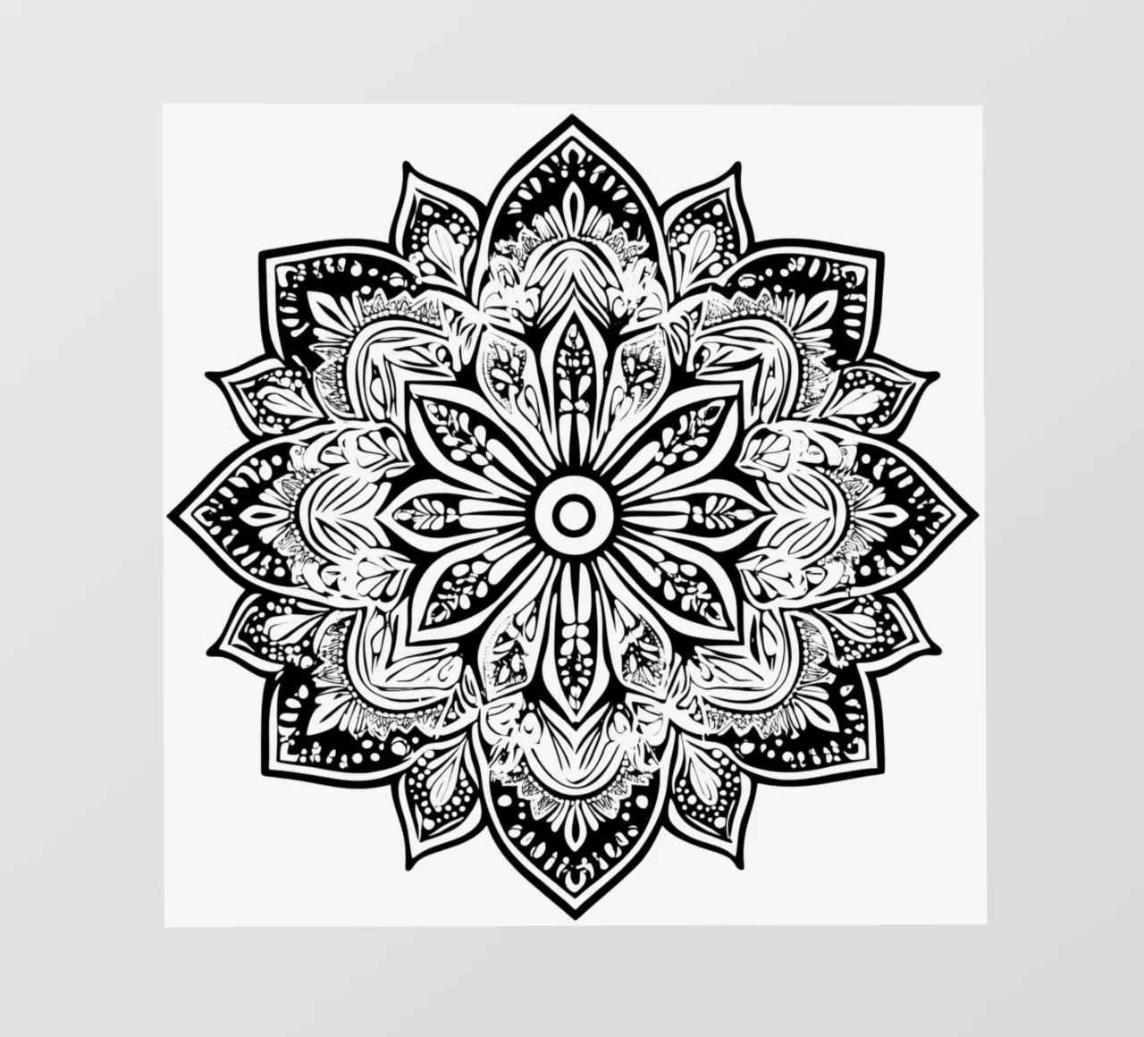 Mandala in bianco e nero telo in pvc da Spiritual Touch