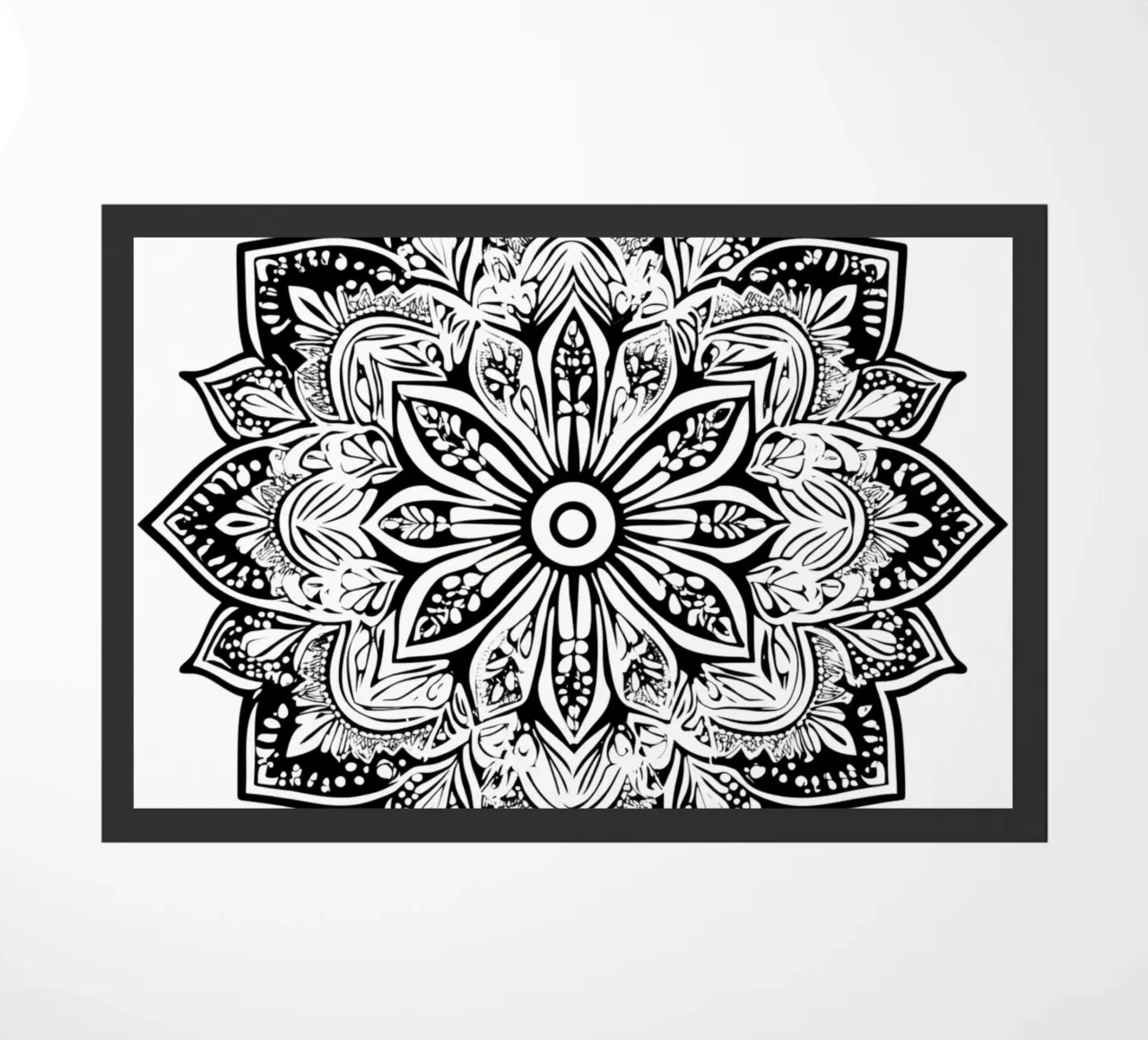Mandala in bianco e nero zerbino da Spiritual Touch