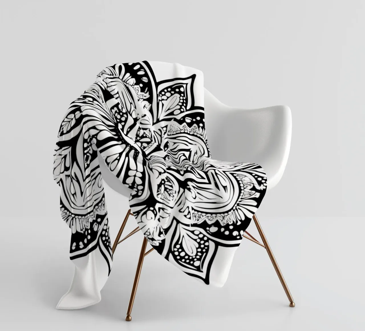 Mandala in bianco e nero coperta in pile da Spiritual Touch
