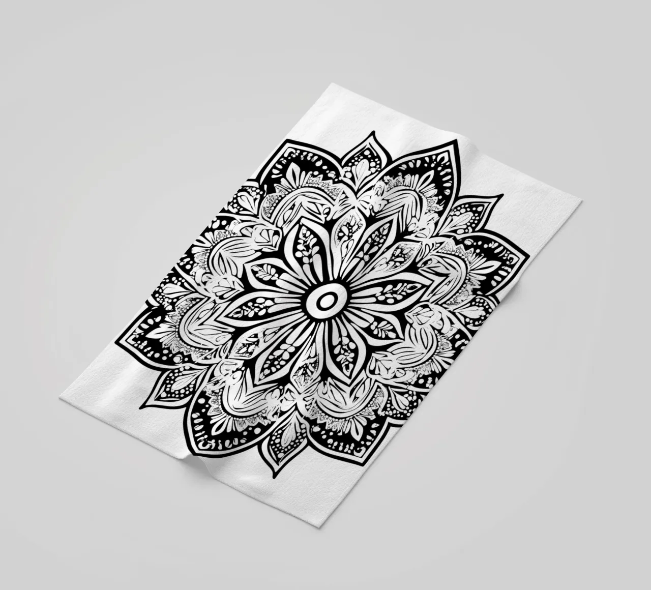 Mandala in bianco e nero telo mare da Spiritual Touch
