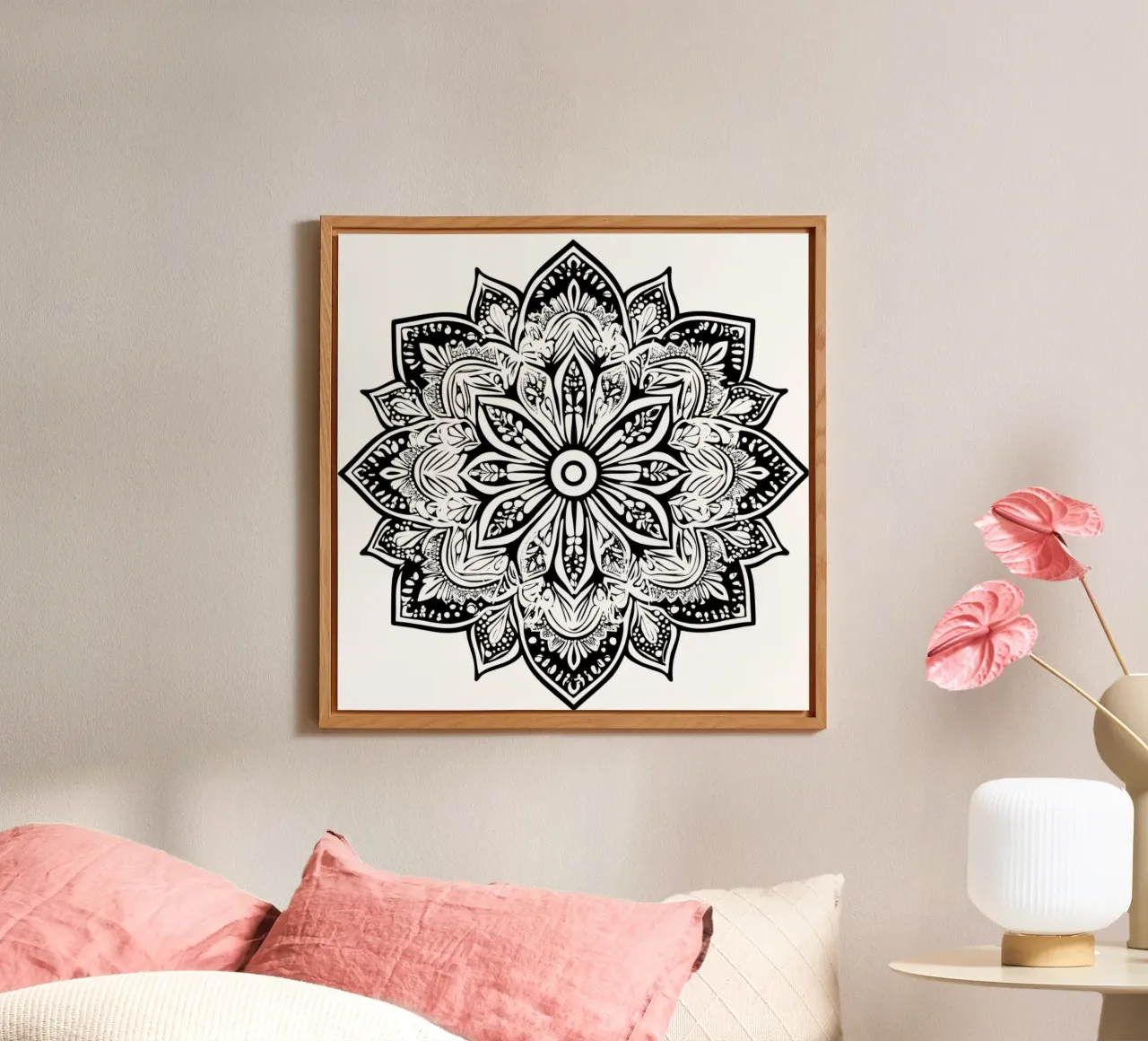 Mandala in bianco e nero alluminio dibond da Spiritual Touch
