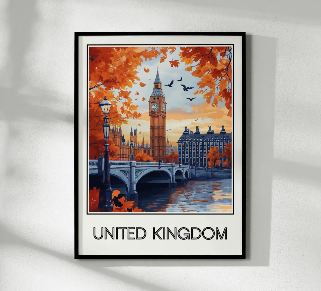Regno Unito poster con telaio in legno da Frame the World