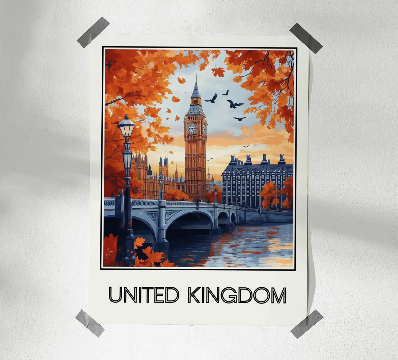 Regno Unito poster con telaio in legno da Frame the World
