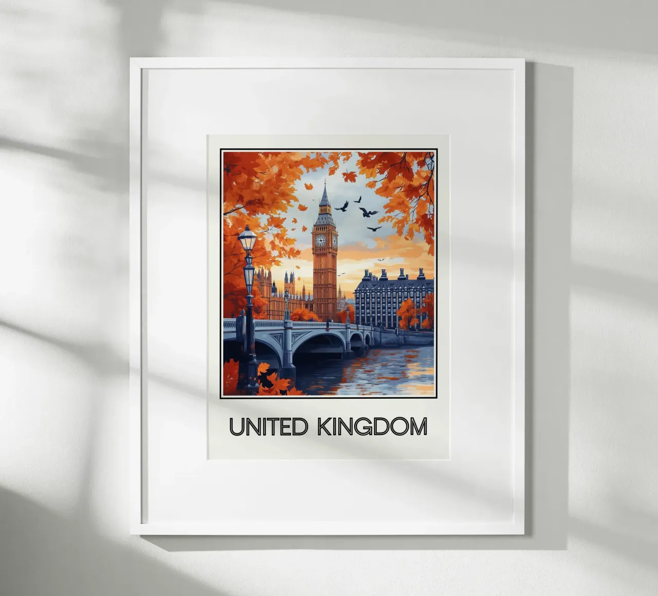 Regno Unito poster con telaio in legno da Frame the World