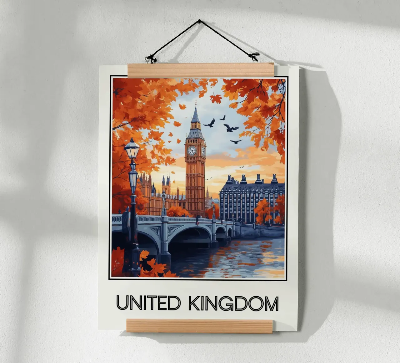 Regno Unito poster con telaio in legno da Frame the World