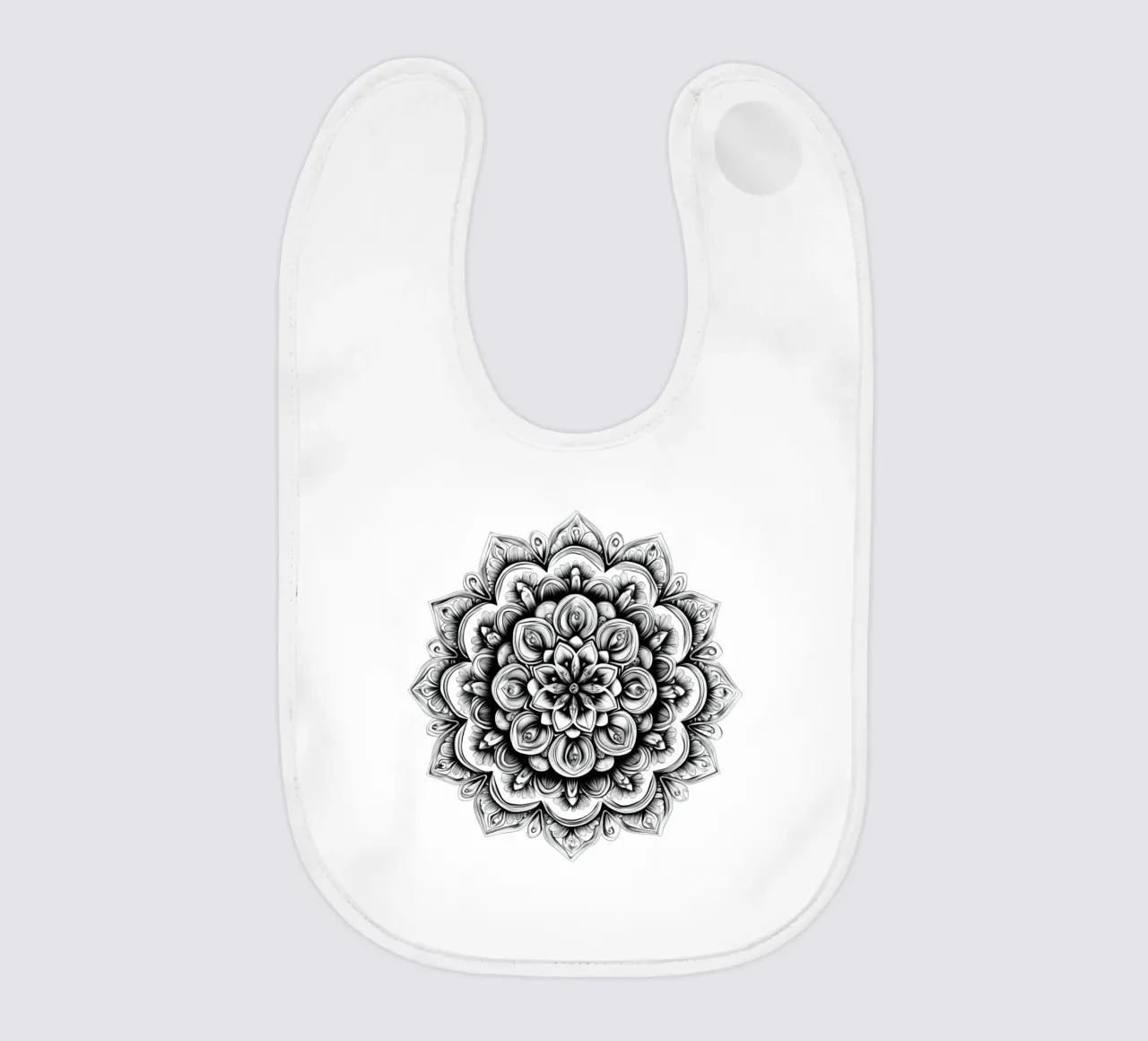 Mandala in bianco e nero bavaglino da Spiritual Touch