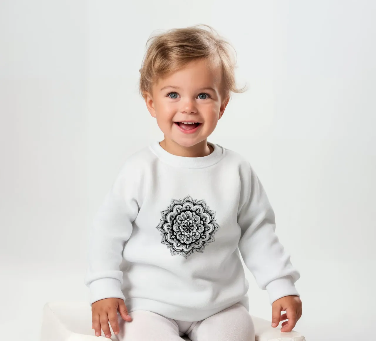 Mandala in bianco e nero felpa neonato da Spiritual Touch