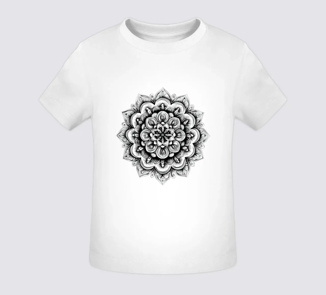 Mandala in bianco e nero maglietta neonato da Spiritual Touch