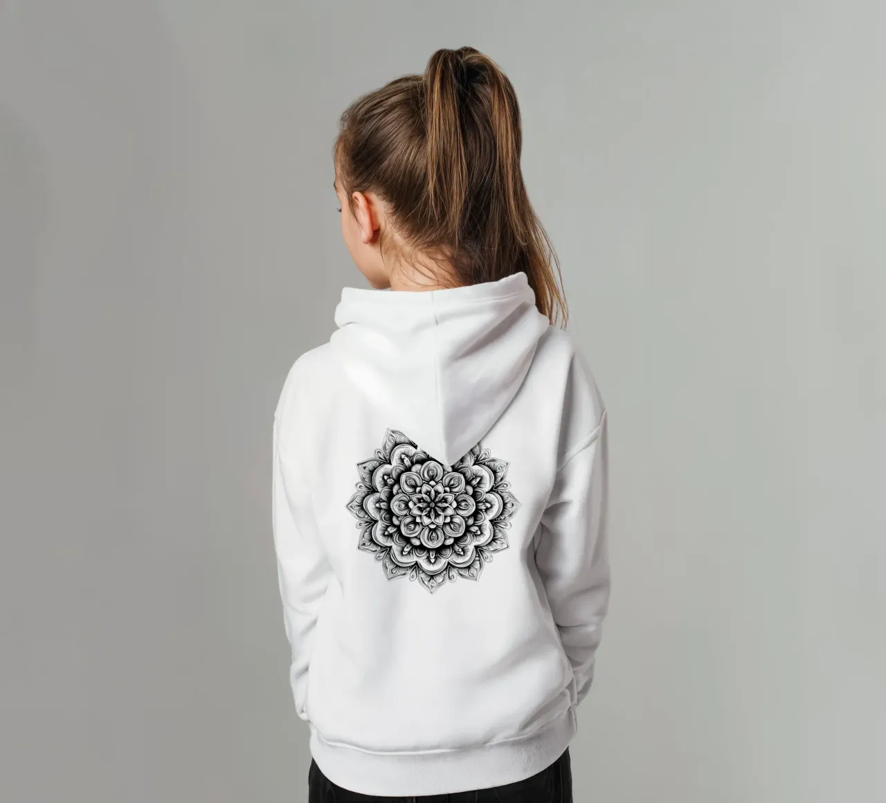 Mandala in bianco e nero felpa bambino con cappuccio da Spiritual Touch