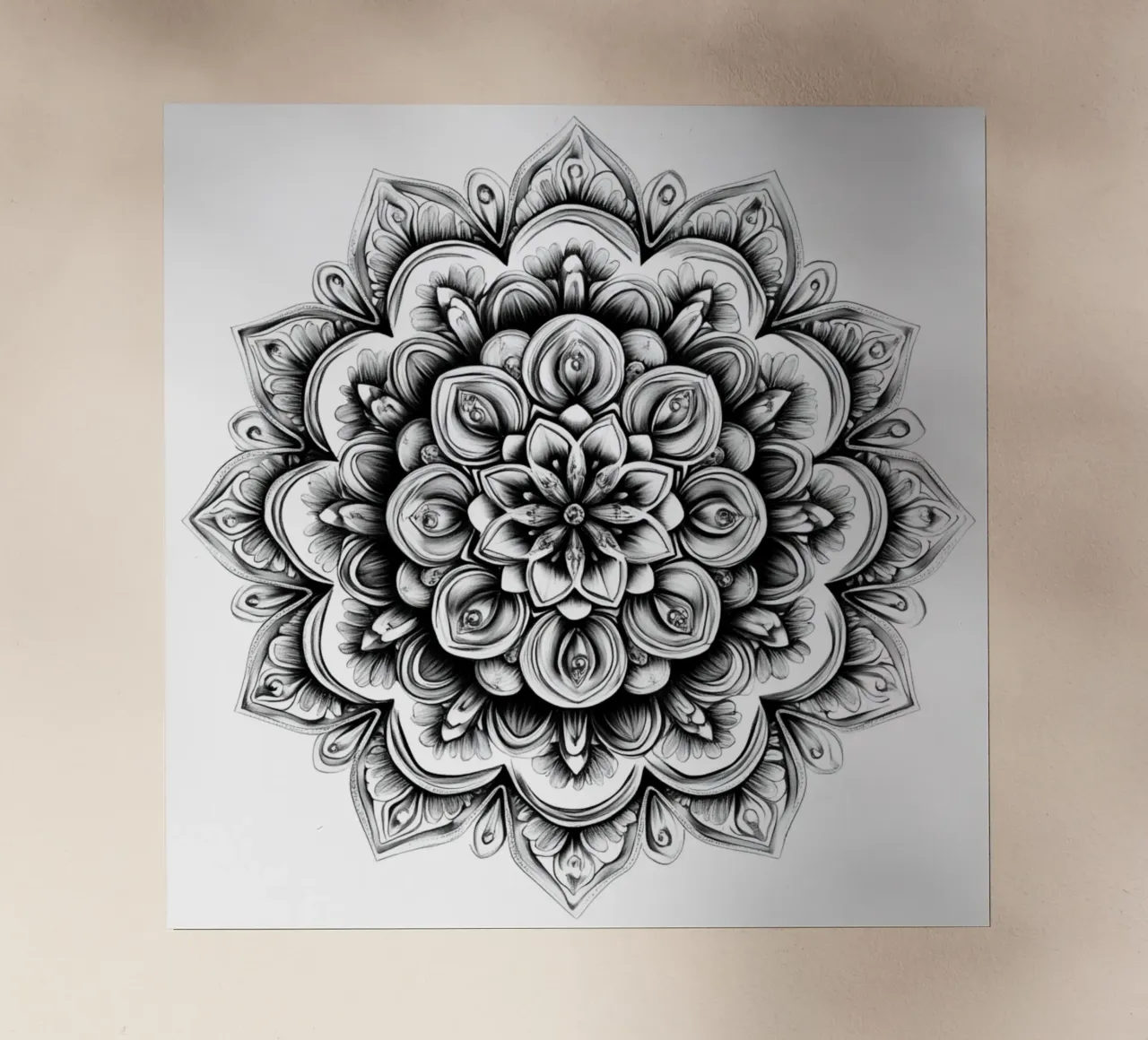 Mandala in bianco e nero pellicola backlit da Spiritual Touch