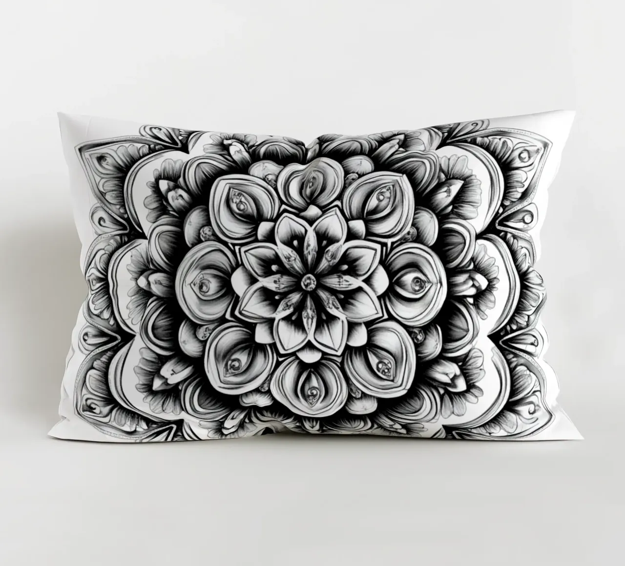 Mandala in bianco e nero cuscino da Spiritual Touch