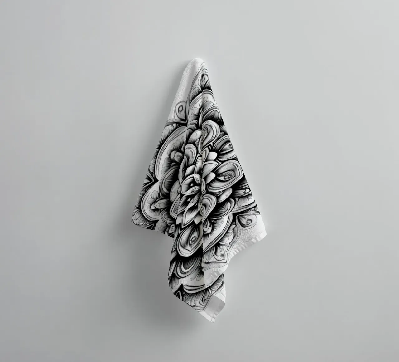 Mandala in bianco e nero asciugamano da bagno da Spiritual Touch