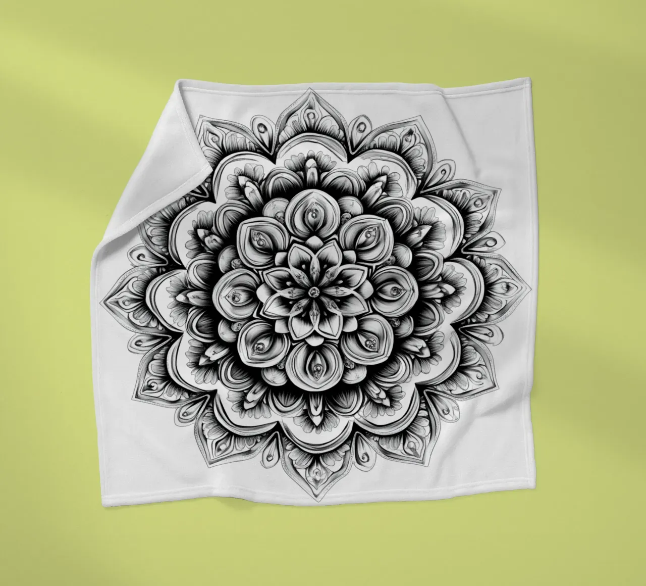 Mandala in bianco e nero coperta in pile da Spiritual Touch