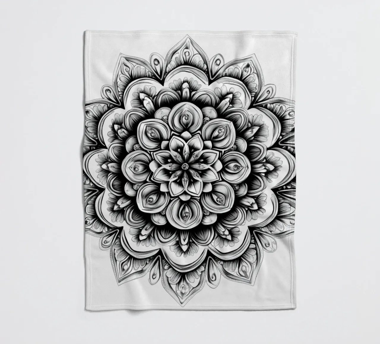 Mandala in bianco e nero coperta in pile da Spiritual Touch