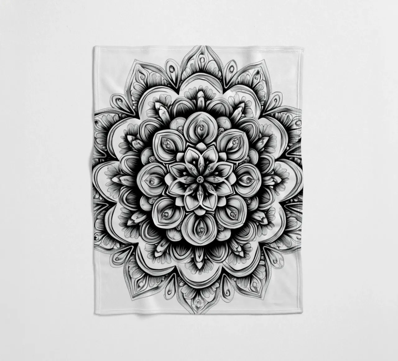Mandala in bianco e nero coperta in pile da Spiritual Touch