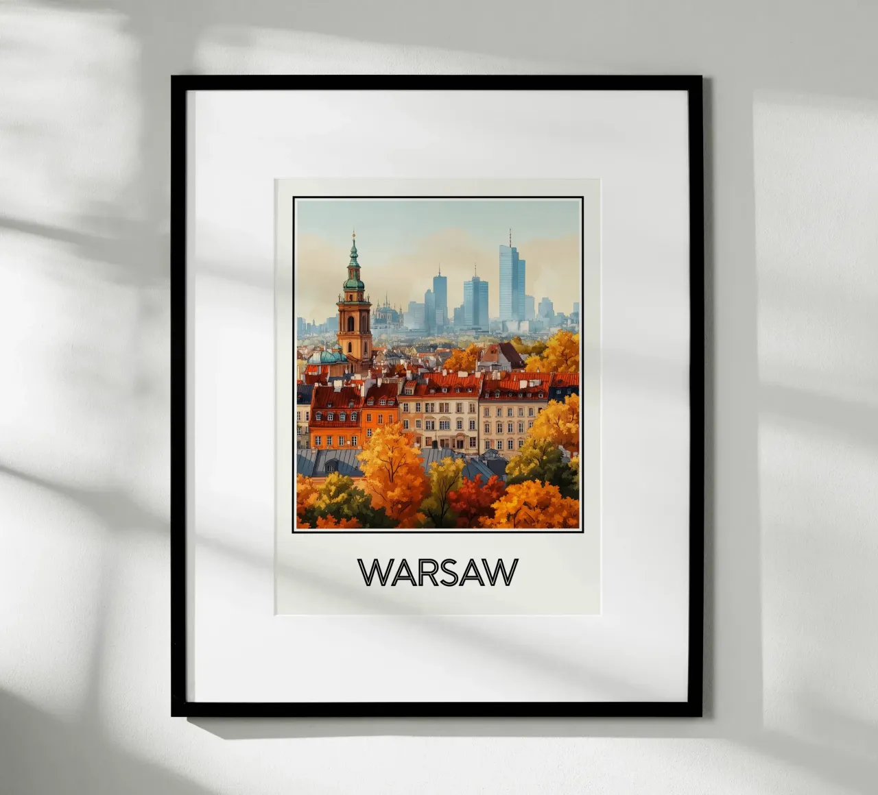 Varsavia poster con telaio in plastica da Frame the World