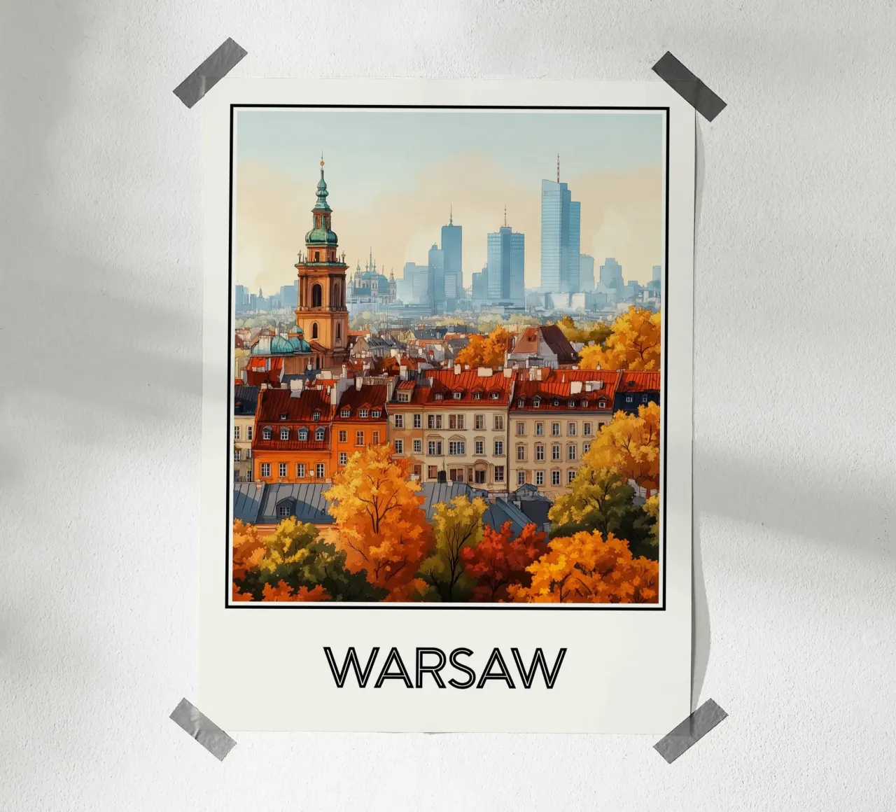 Varsavia poster con telaio in plastica da Frame the World