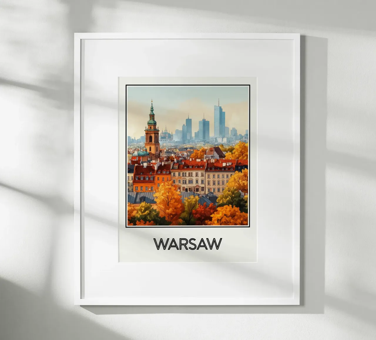 Varsavia poster con telaio in plastica da Frame the World
