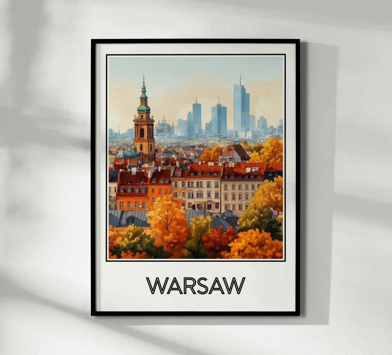Varsavia poster con telaio in plastica da Frame the World