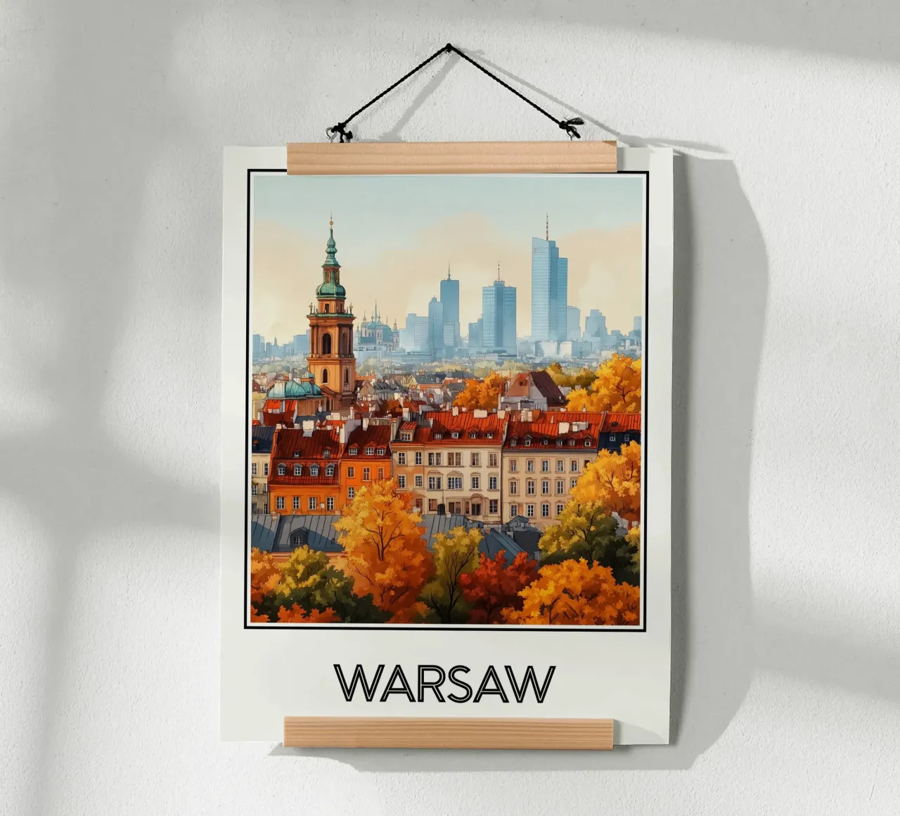 Varsavia poster con telaio in plastica da Frame the World