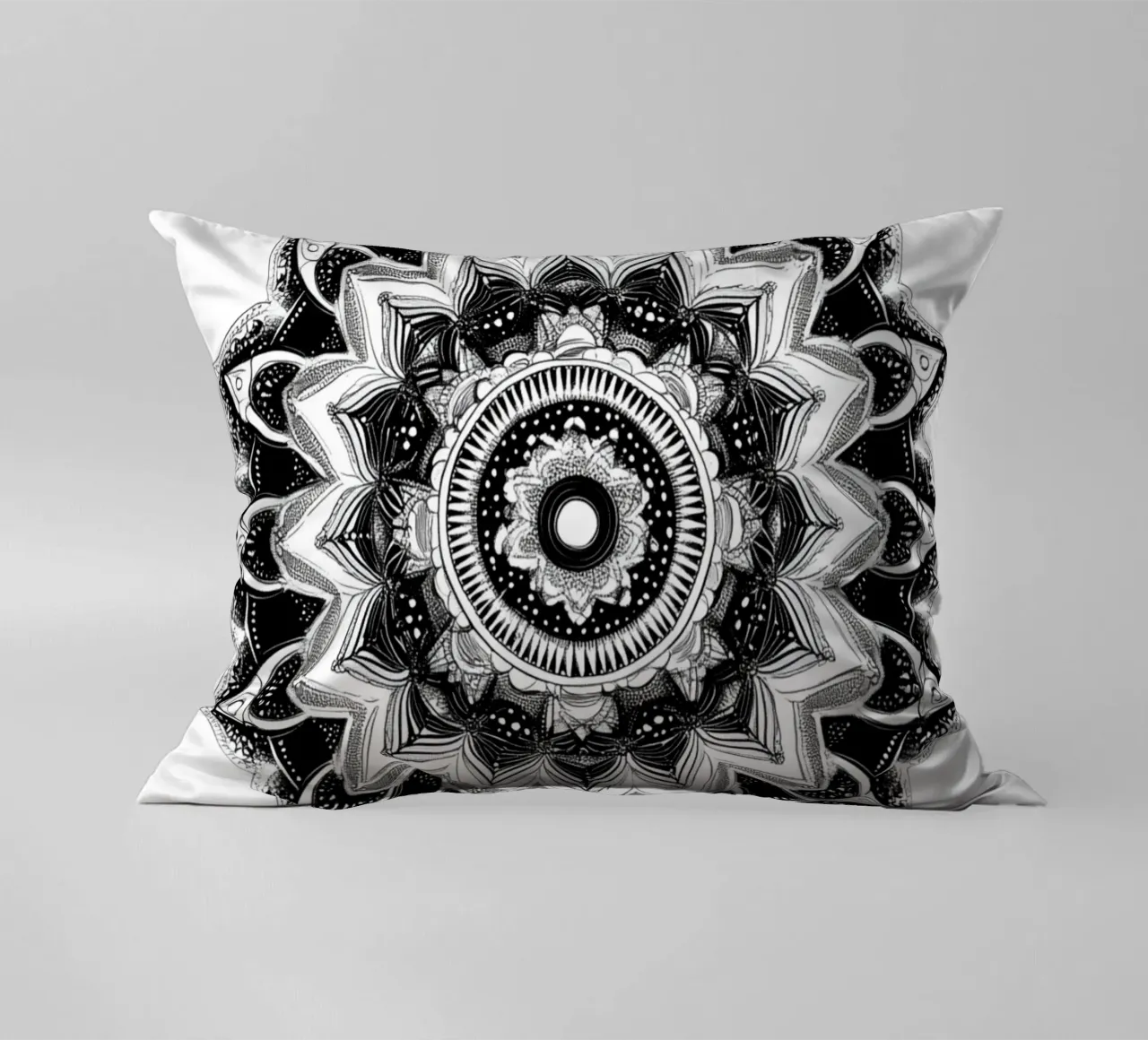 Mandala in bianco e nero cuscino da Spiritual Touch