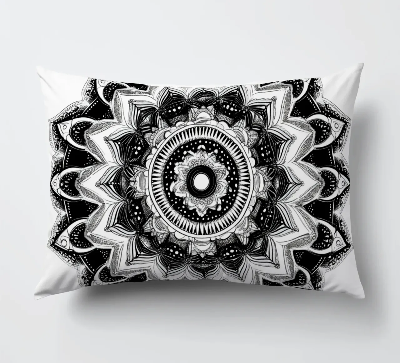 Mandala in bianco e nero cuscino da Spiritual Touch