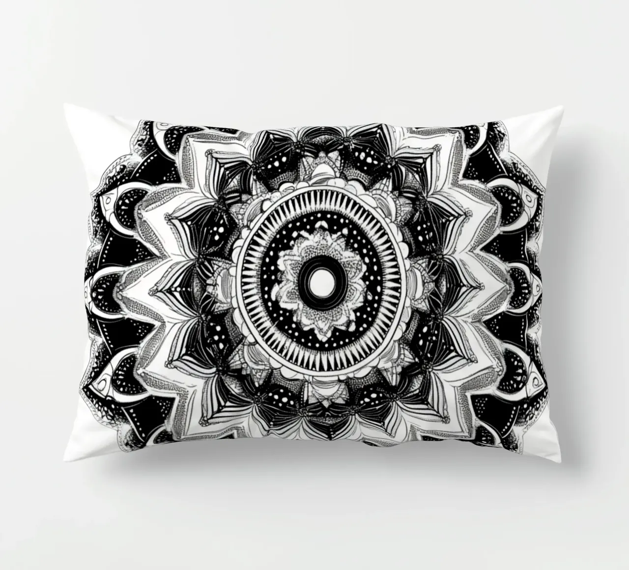 Mandala in bianco e nero cuscino da Spiritual Touch