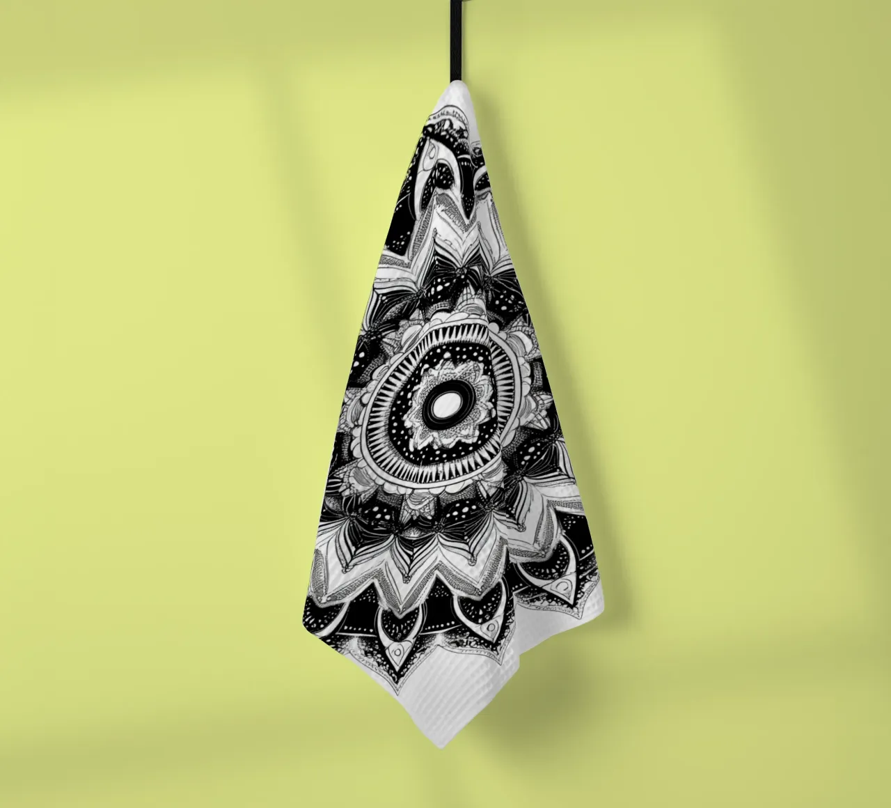 Mandala in bianco e nero canovaccio da cucina da Spiritual Touch