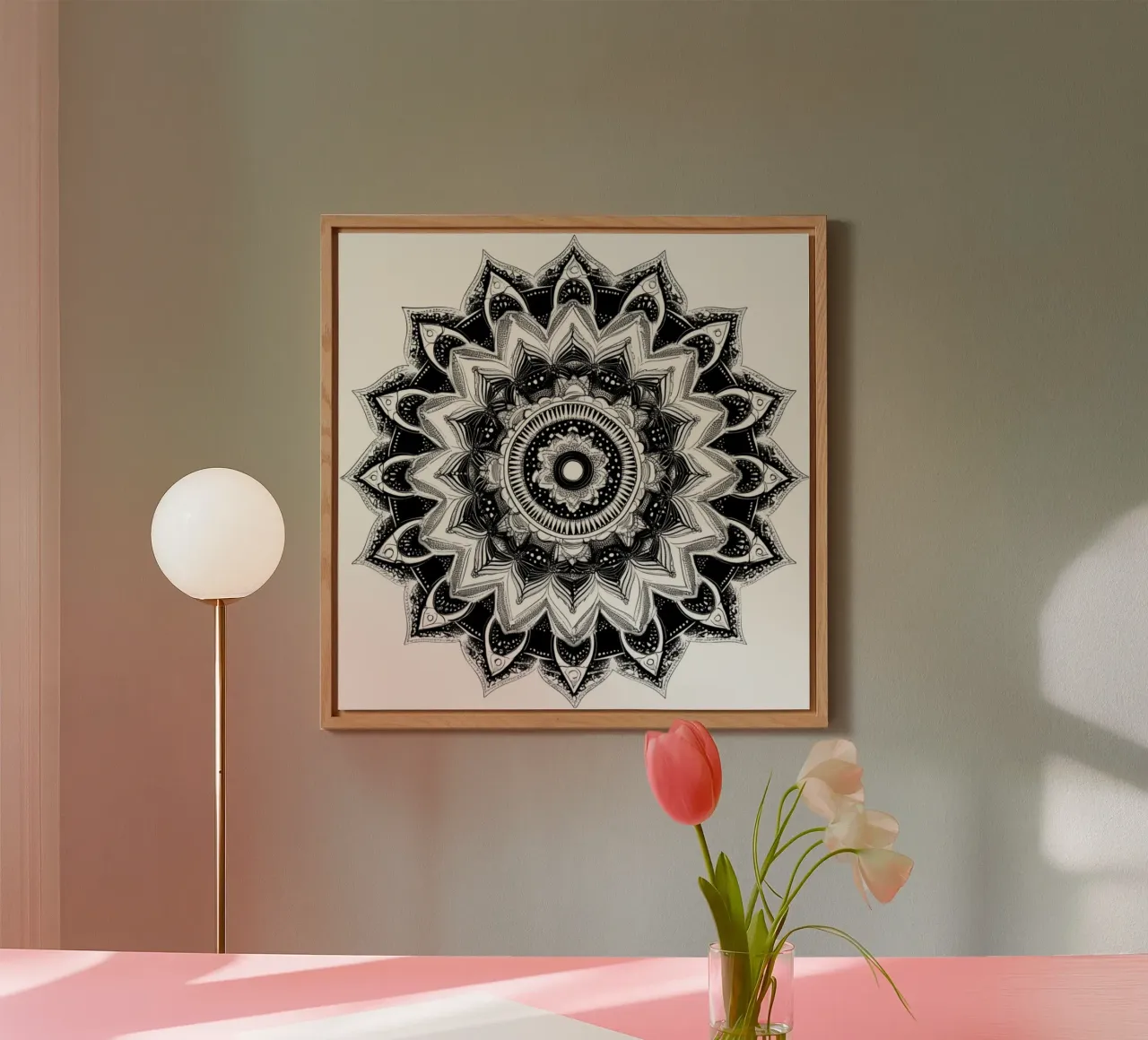 Mandala in bianco e nero alluminio dibond da Spiritual Touch