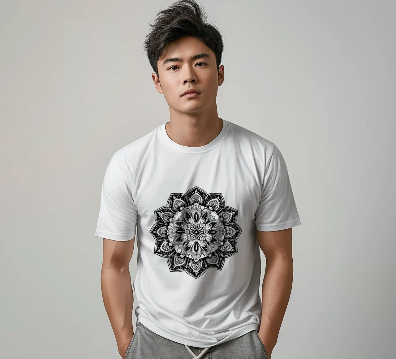 Mandala in bianco e nero t-shirt da Spiritual Touch