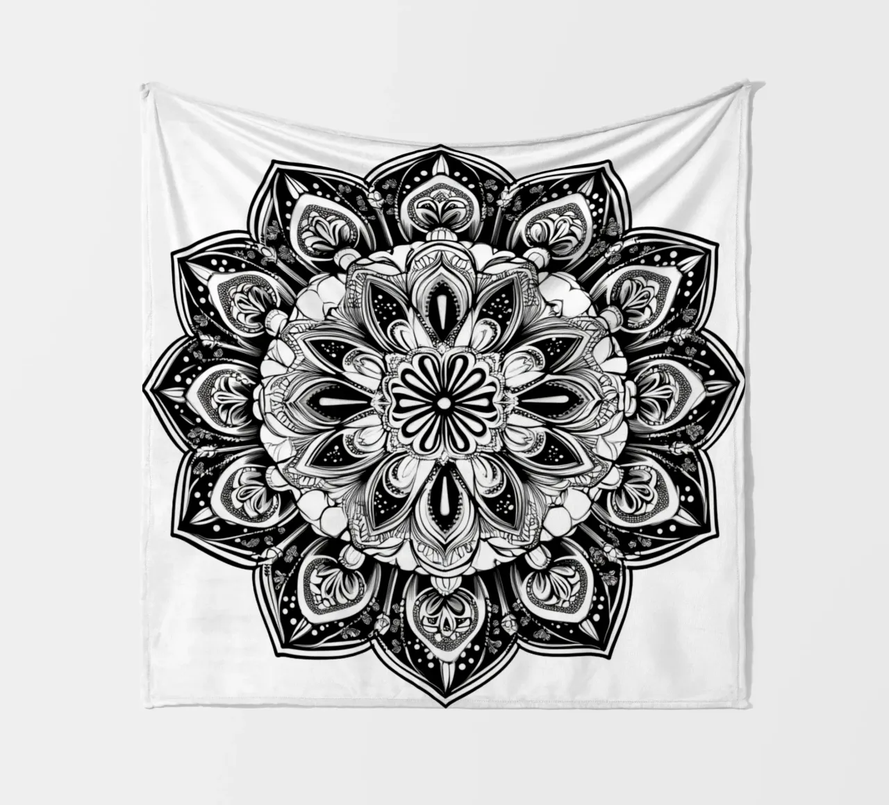 Mandala in bianco e nero coperta in pile da Spiritual Touch