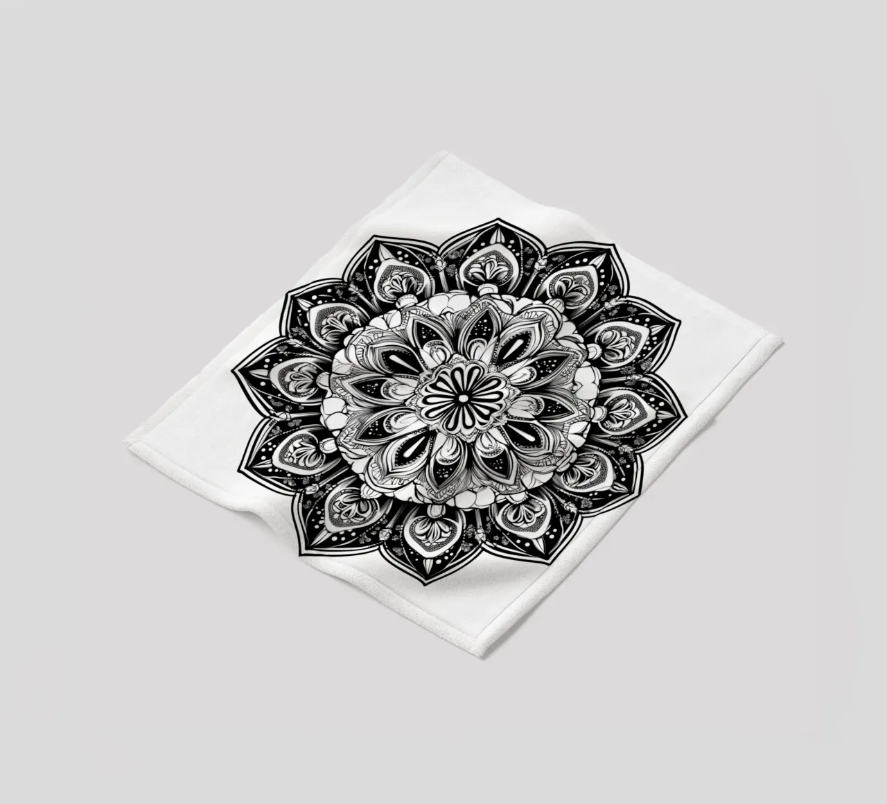 Mandala in bianco e nero coperta in pile da Spiritual Touch