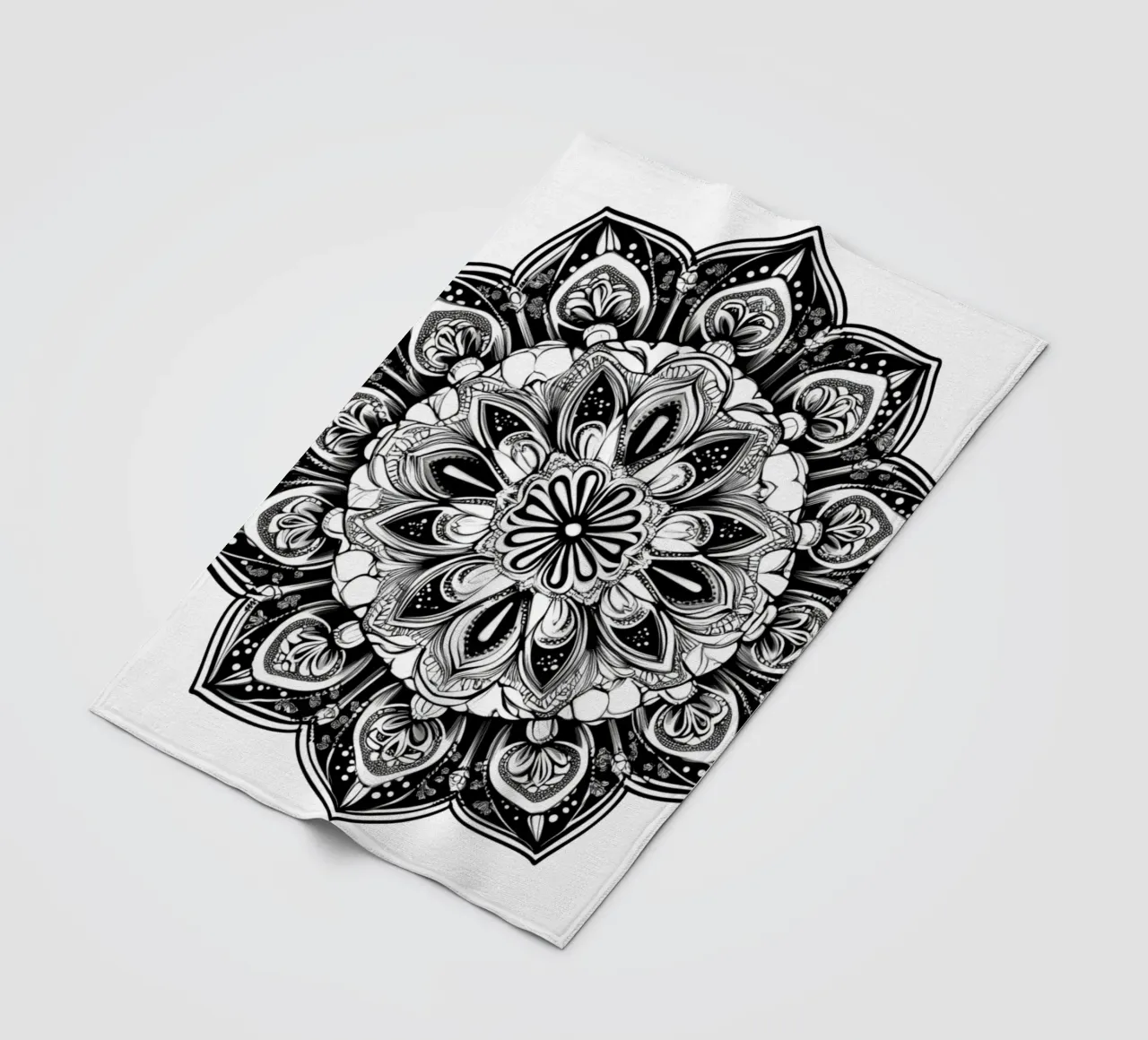 Mandala in bianco e nero coperta in pile da Spiritual Touch